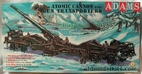 Adams 1/40 280mm Atomic Cannon With 2 Gun Transporters - M65, K153-398 plastic model kit